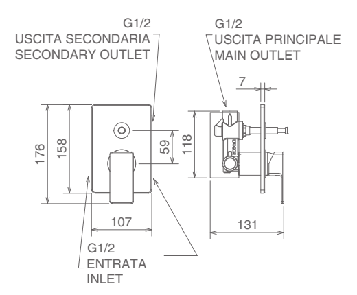 disegno tecnico rubinetto doccia la torre profili